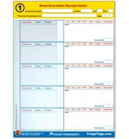 Evac123® Room Evacuation Step 1 Receipt Holder Refill Pack - KP Version