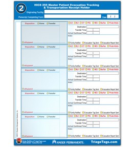 Evac123® Transportation Step 2 Receipt Holder Refill Pack - KP Version