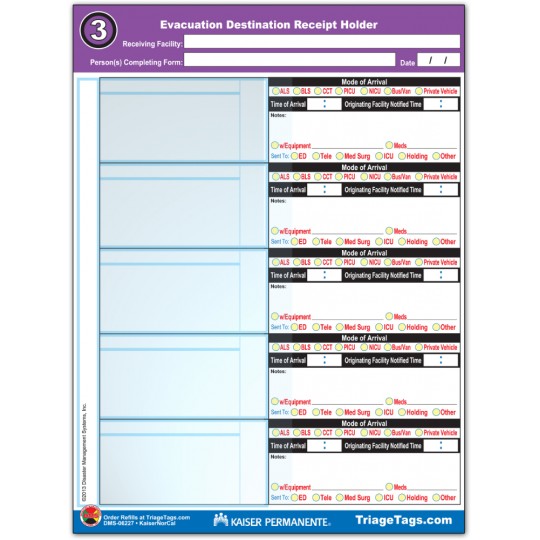 Evac123® Destination Step 3 Receipt Holder Refill Pack - KP Version Evac123® Destination Step 3 Receipt Holder Refill Pack - KP Version