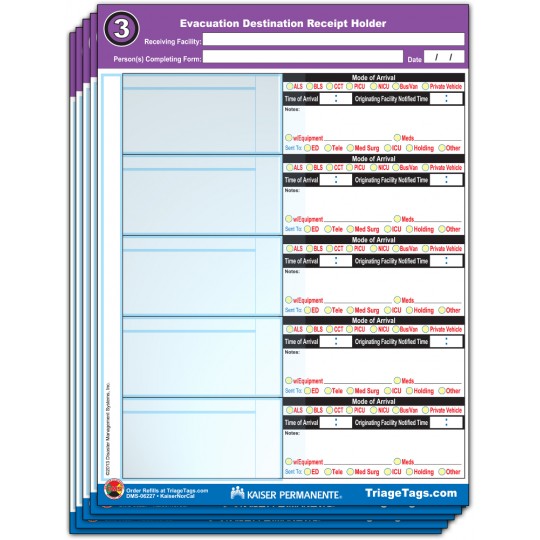 Evac123® Destination Step 3 Receipt Holder Refill Pack - KP Version