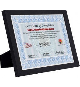START Triage Certified Framed Parchment Certificate